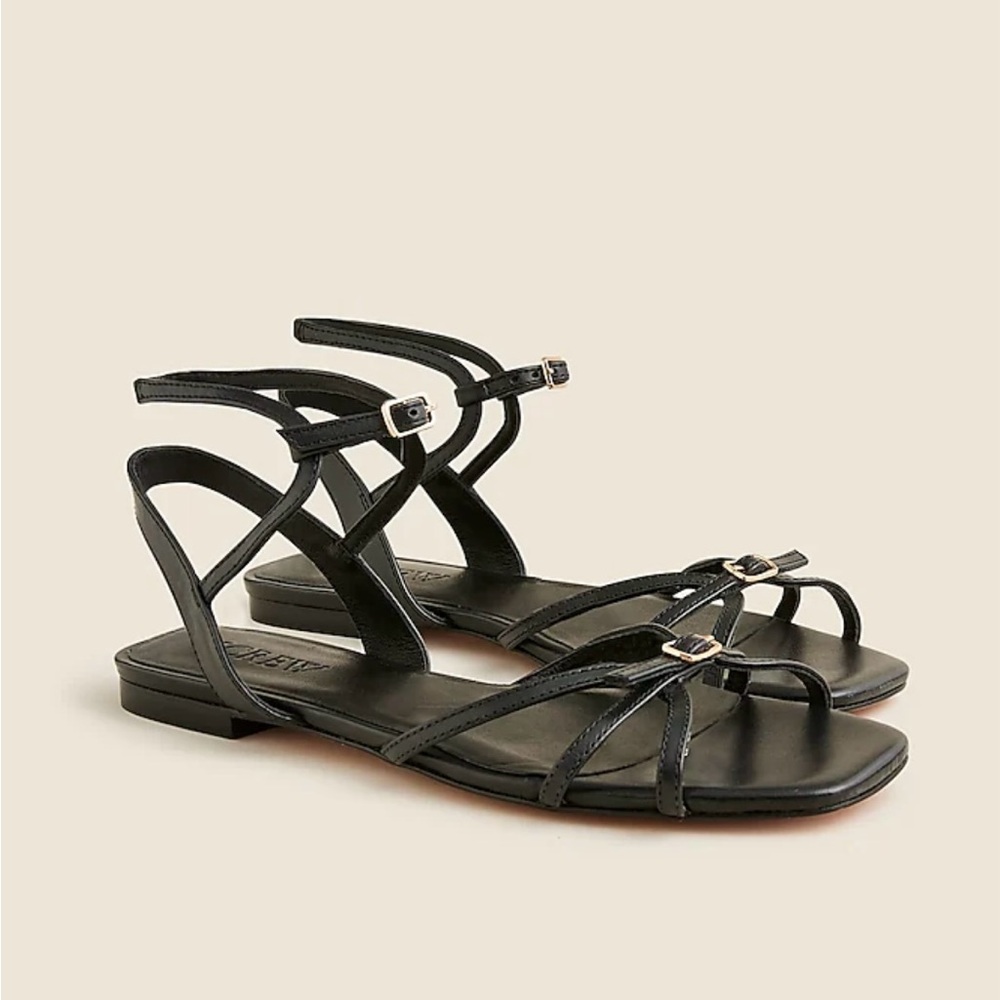 NWT J. Crew Black Strappy Sandals